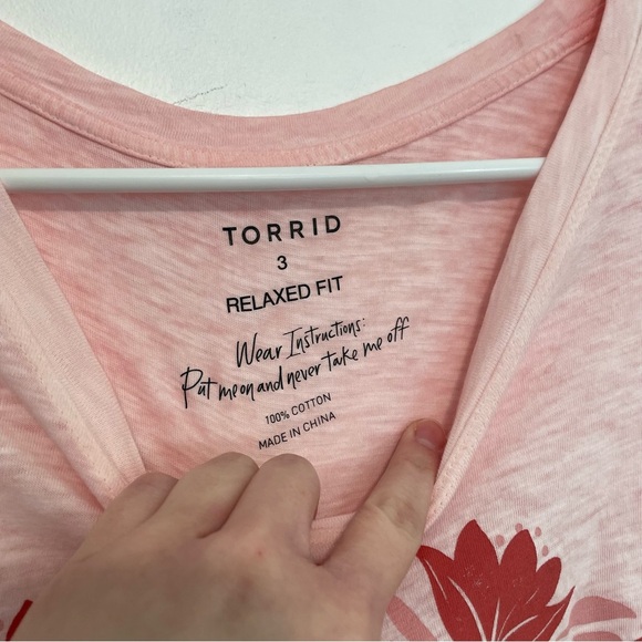 TORRID 3 Plus Size Oh Honey Relaxed Fit Heritage Slub Crew Neck Roll Sleeve Tee - Picture 6 of 16